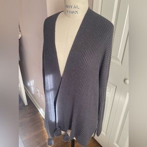Beautiful gray sweater with tassel accents